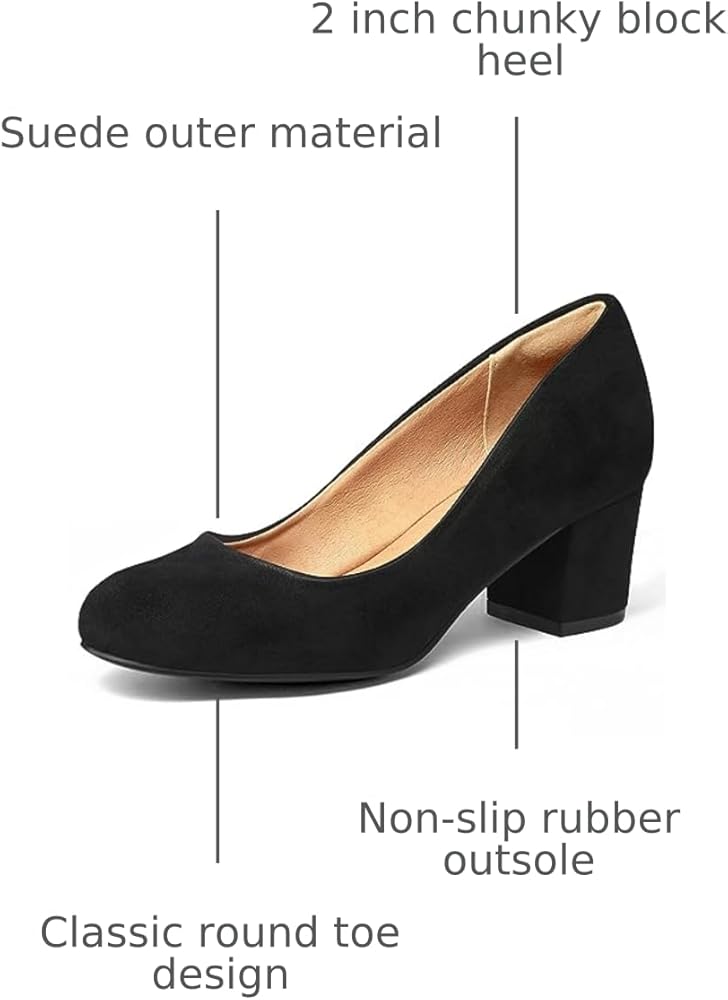 Amazon.com | mysoft Women's Pumps Low Chunky Block Heel