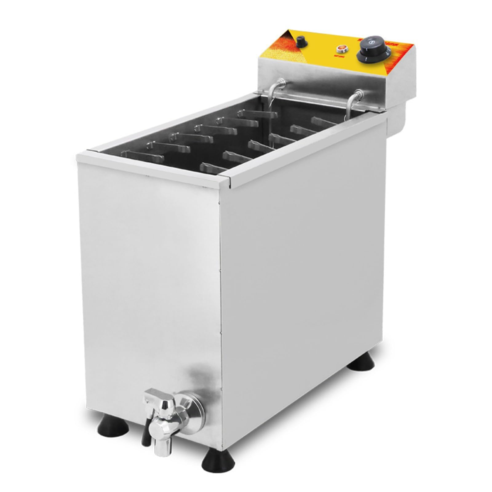 Eoweiot 3000W Cheese Hot Dogs Sticks Frying Machine, 25L/6.6GAL Commercial Electric Deep Fryer For Restaurant, Store, Home