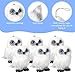 Skylety 6 Pcs Mini Stuffed Owl Plush Toy 3.2 Inch White Soft Plush Owl Animal Hanging Ornament DIY Keychain for Birthday Decorations Party Presents