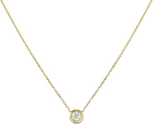 OAK & LUNA - Choose Your Style Womens Diamond Necklace - Elegant Pendant in Sterling Silver, 18K Gold Vermeil and 14k Solid Gold - Timeless Jewelry Gift for Her