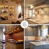 Vlio Under Cabinet Light Kit, Set of 6, LED Puck Lights, 15W, 1500LM, Warm White, Display Cabinet Lighting, Disc Light for Kitchen, Closet, Counter, Cupboard, Shelf, Wardrobe and More - Image 7