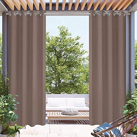 Pro Space Patio Curtain Outdoor Shade Curtain Drape Waterproof Privacy Outer Curtain, 50x84 inch, Dark Grey - 2 Panels Cover