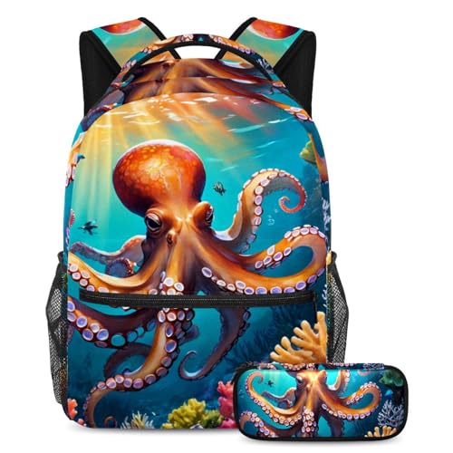 Sacs d'école tendance pour garçons et filles avec motif pieuvre