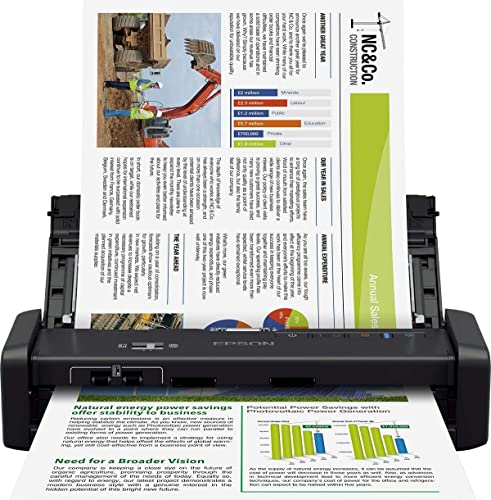 Image of Epson B11B242401BY WorkForce DS-360W Mobile Scanner with Wi-Fi and Battery