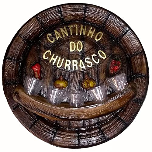 Pingometro Placa Tampa de Barril Decorativa Cantinho do Churrasco - 5 Copos