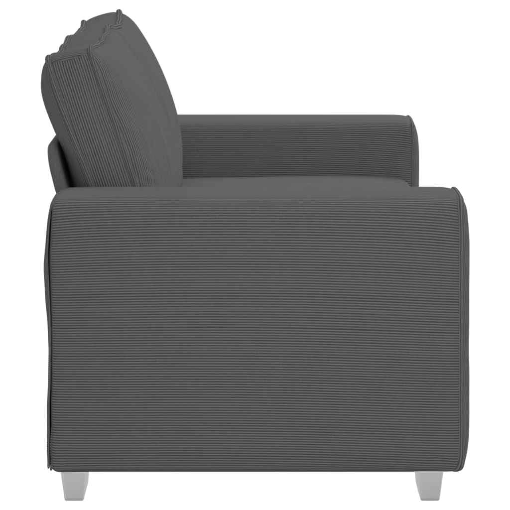 IKAYAA Divano 2 Posti Divano Due Posti con Braccioli Divano 2 Posti in Tessuto di Velluto a Coste per Soggiorno/Appartamento/Camera da Letto-Grigio scuro-120 cm