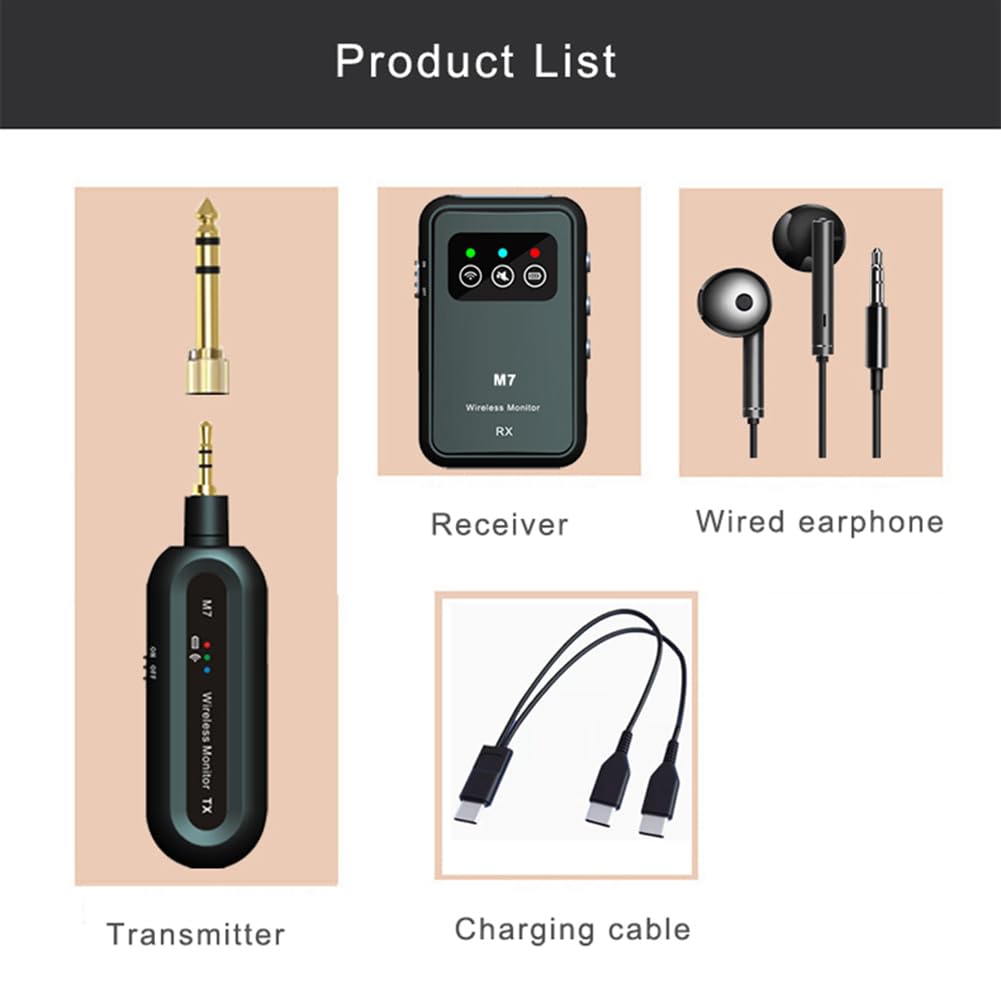 di Monitoraggio in-Ear Wireless IEM Wireless A 2,4 GHz con Trasmettitore Ricevitore per Trasmissione in Diretta in Studio Musicale
