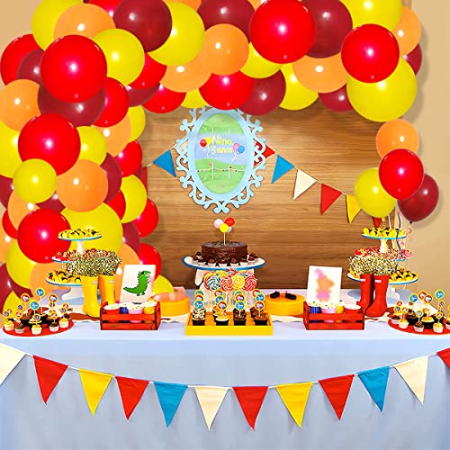 Red Yellow Orange Balloon Garland Arch Kit - 122Pcs Red Yellow Balloons Orange Brown Balloons For Fire Truck Firefighter Fireman Hero 5Th Birthday Baby Shower Thanksgiving Festival Party Decorations #TOP5