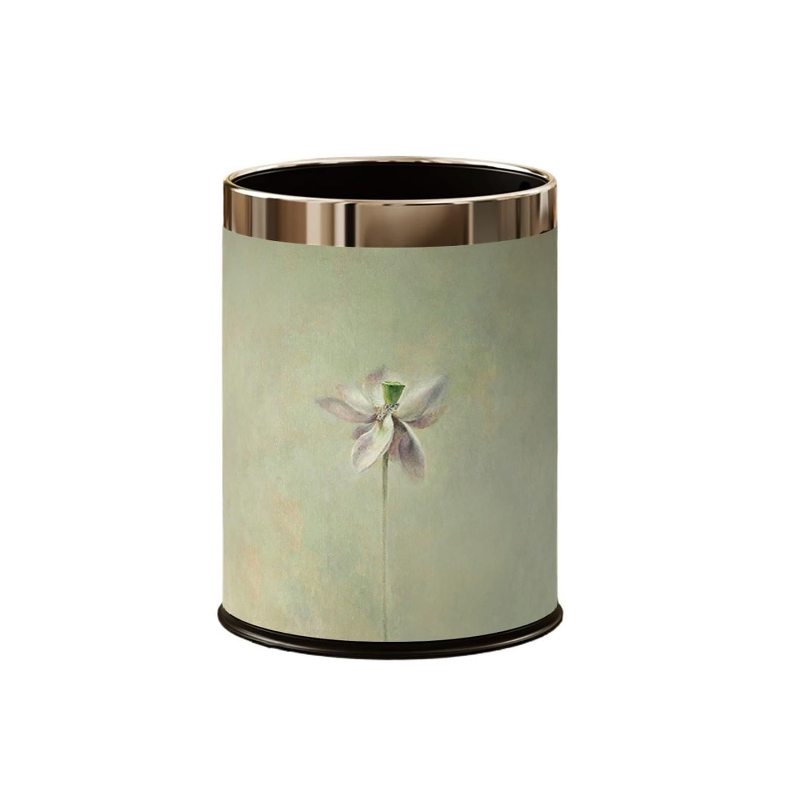 Z4T8M2K6G5 Waste Bin Elegant Design - Chinese-style Leather Trash Can Waste Paper Bin for Bathroom Home Office Trash Can