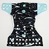 JOBEBE AIO Reusable Washable Cloth Diaper Nappy Charcoal Bamboo Insert Overnight Double Gusset (L3) - 1 Count - Medium - Unisex - 6m-12m - Waterproof - Resuable