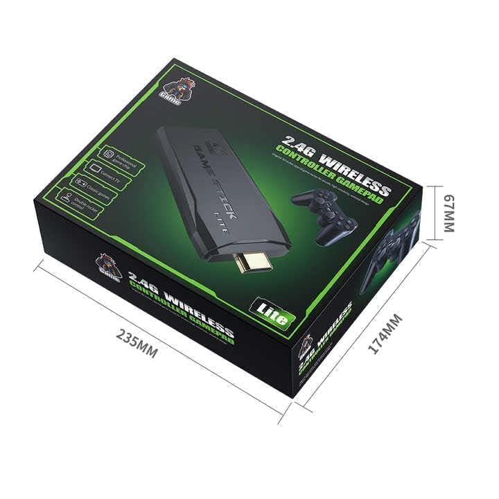 Image of 2.4G Wireless Gaming Controller for HD TV, Black Game Pad with Direct TV Output, No Converter Required
