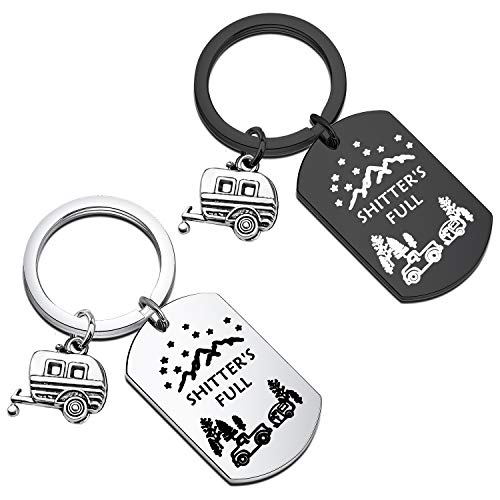 ✅ 10 Best Rv for Dogs 2 Shitter's Full Keychain Happy Camper RV Keychain Camping Keychain Trailer Christmas Vacation Jewelry (Dog Keychain B+S)
