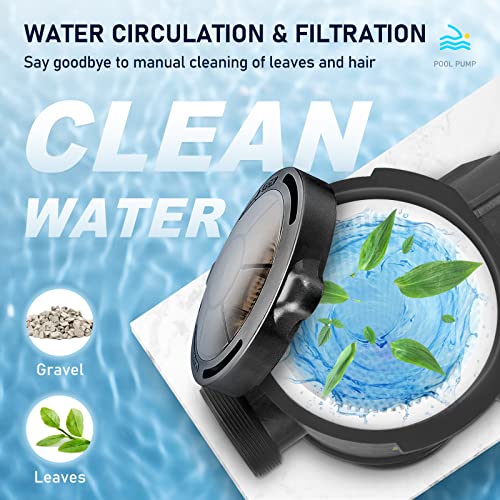 image for VEVOR Swimming Pool Pump 1.5HP 115V 1100W, Single Speed Pumps for Abov