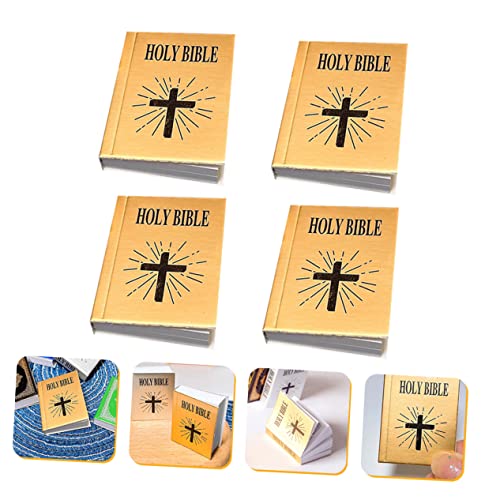 FOYTOKI 4 Pçs Mini Bíblia Presentes Para Crianças Mini Decoração Livros Em Branco Casa De Bonecas Bí