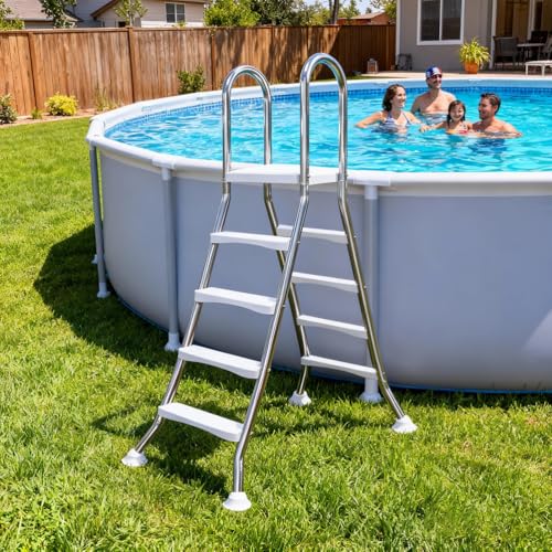 Escalera para piscina elevada 4 peldaños acero inoxidable miniatura 2