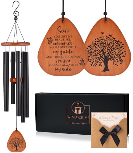 Image of AMBOBE Memorial Sympathy Gifts for Loss of Son, 32 inch Memorial Wind Chimes for Loss of Son Sympathy Gifts, Remembrance /Bereavement Gifts for Loss of Son, Windchimes in Memory of Son