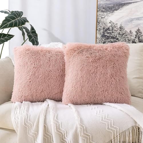 DJDEA Kissenbezüge 2er Set - Kuschelkissen Flauschig Kissen 45x45 Bezug -...