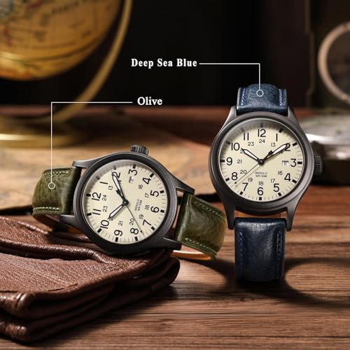 Image of Getalia Italian leather Watch Band Tuscany Natural Vegetable-Tanned Full Grain Genuine Leather,18mm 19mm 20mm 21mm 22mm Quick Release Replacement Watch Straps for Men and Women Thick and Soft