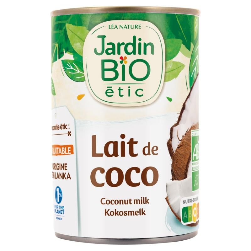 Jardin Bio Etic Lait De Coco Bio 40Cl - Boisson Végétale Naturelle et Gourmande pour une Alimentation Saine et Équilibrée - Lot De 4 - Vendu Par Lot