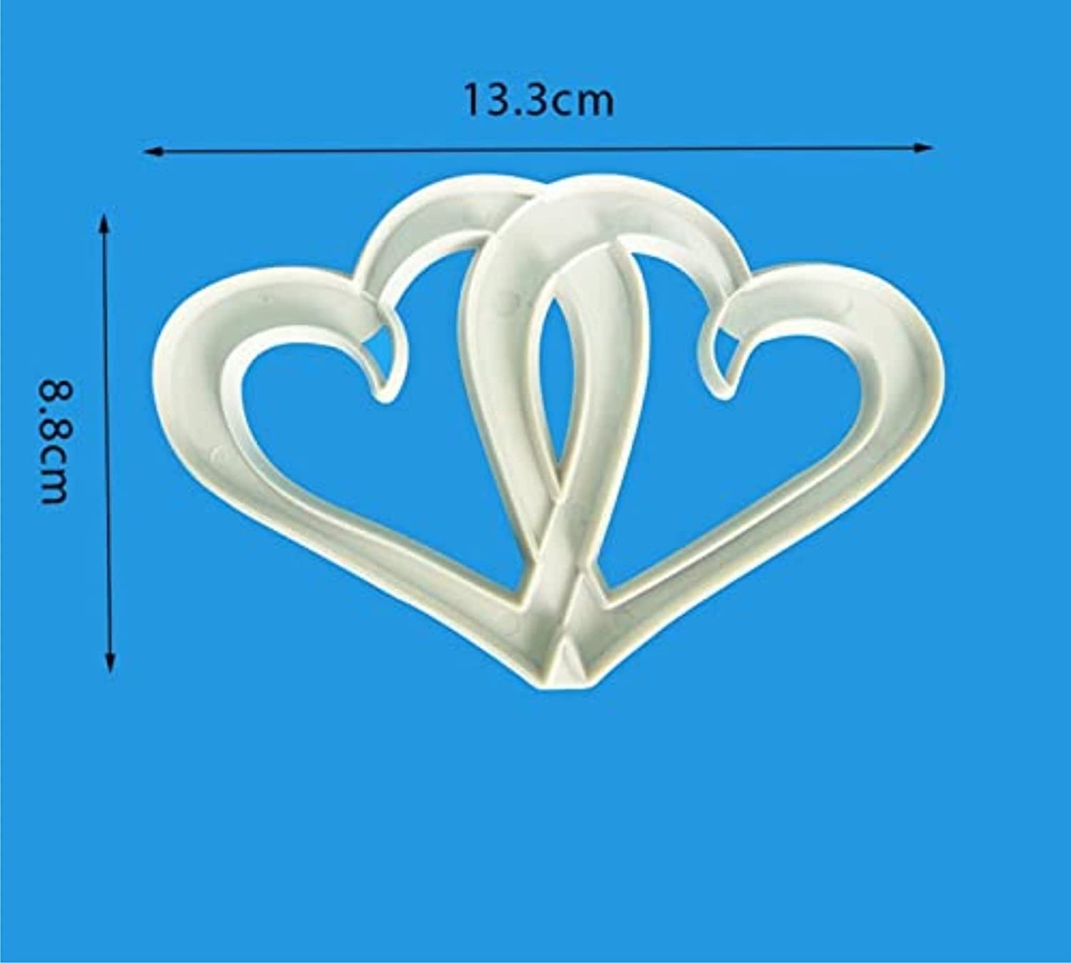 Ochtend ® Intertwined Hearts Fondant Cutter Cake Mold Fondant Mold Fondant Cake Decorating Cupcakes Decoration Tools sugarcraft, Desert Brownie Decorating, Gumpaste, Clay Cutters Set of 2 pcs 3