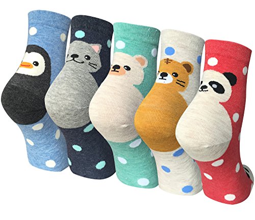Image of Chalier Womens Funny Socks Cozy Cute Printed Patterned Fun Socks Novelty Cat Dog Socks for Women