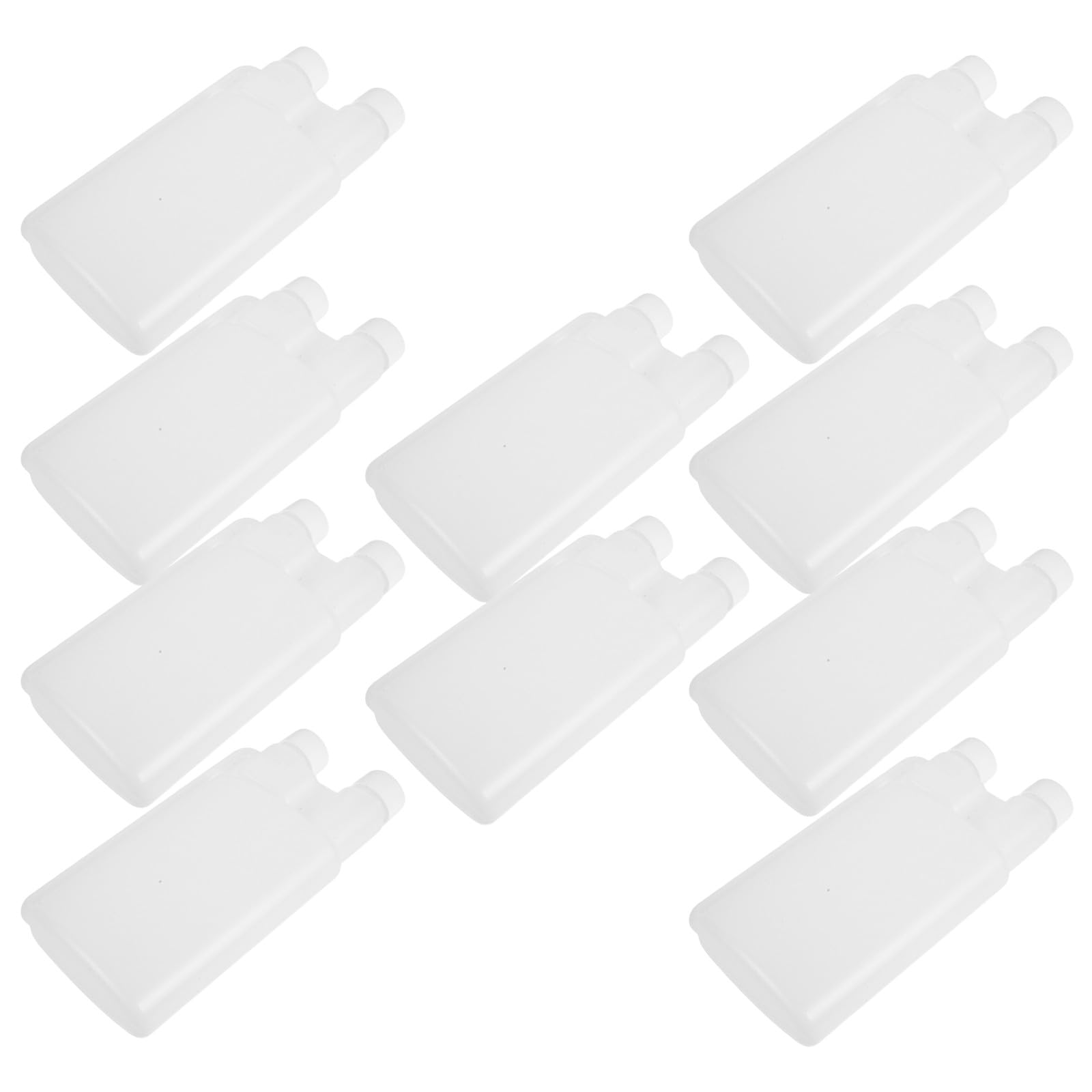 Sosoport 10 Pièces Flacon Plat en Plastique 500ml à Double Chambre avec Bouchon Étanche et Graduation, Bouteille Blanche pour Liquides D'échantillons et Réactifs en Laboratoire, pour