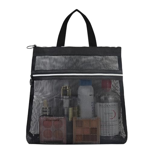 Trousse de toilette en maille à séchage rapide avec poche zippée et poignée FuninCrea