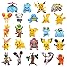 Hilloly Cake Topper Decoración de Fiesta de Pokemon, 24 Pcs Juego de Accesorios para Fiestas de Cumpleaños Cupcake Pikachu Figuras Decorativas para Tartas Ldeal para Fiestas de Cumpleaños