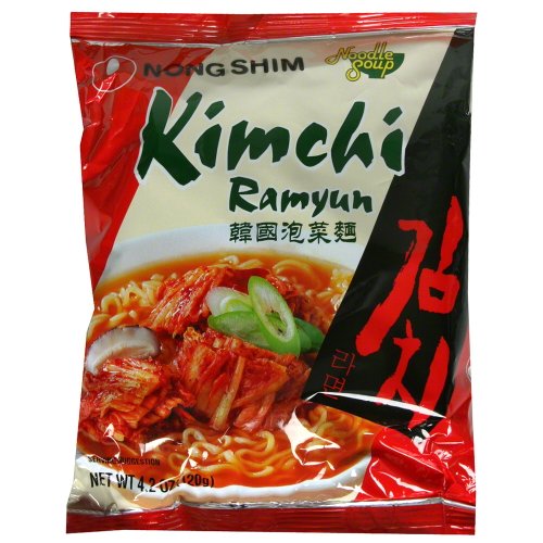 Image of Nongshim Noodle Soup Kimchi Korean Style Instant Noodles-Pack Of 5,4.2 Ounces