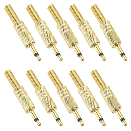 MECCANIXITY 10 Pcs 1/8" TS Audio Male Plug miniatura 1