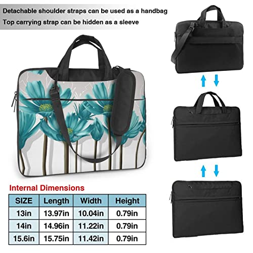 Bolsa floral azul gris y blanca para portátil 13-15.6" miniatura 3