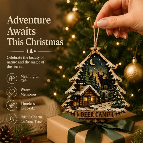 Image of Hunting Christmas Ornament 2026, Hunting Gift for Men, Rustic Cabin Ornament, Wildlife Christmas Decor, Hunter