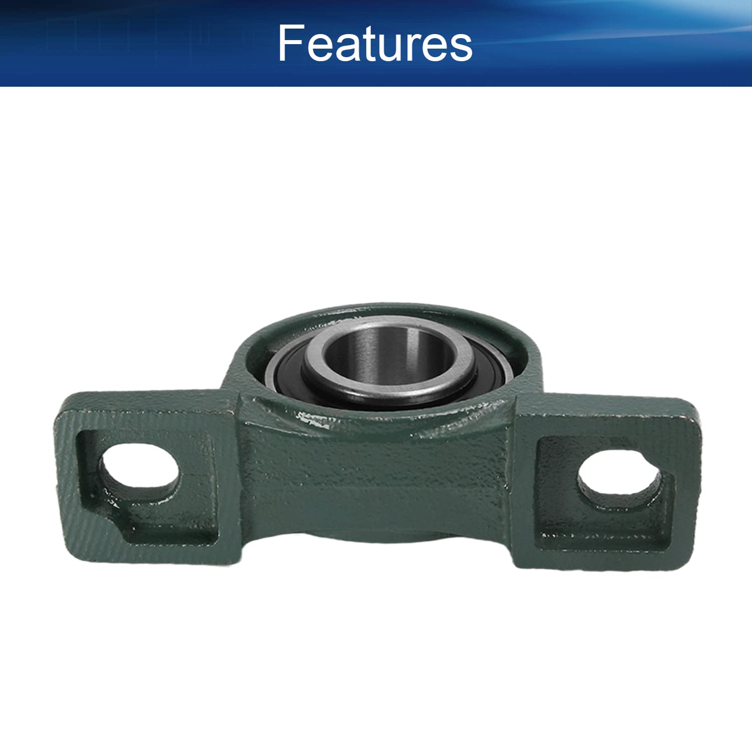 Bettomshin 2Pcs UCP207 Pillow Block Bearing, 35mm/1.38" Bore Cast Iron Pillow Block Mounted Bearings, Solid Cast Iron Base, Set Screw Lock, Self Aligning 35x167x93mm(IDxLxW)