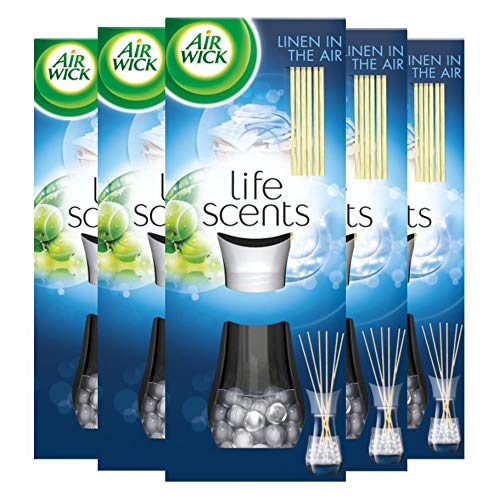 Air Wick Life Scents Lot de 5 diffuseurs à roseaux Linen In The Air