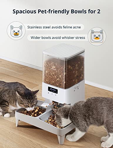 Automatic Cat Feeders, WiFi 5L Automatic Pet Feeder with Anti-Stuck Design, Programmable Cat Food Dispenser for 1-2 Cats and Dogs, 60 Portion 10 Meal Per Day - Image 6