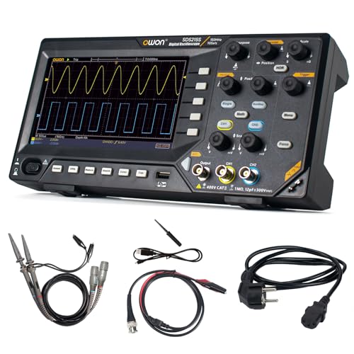 Image of 150MHz OWON Oscilloscope, 2+1 CH 25MHz Waveform Generator Digital Oscilloscope 1GSa /s Sample Rate for Each Channel 7 inch LCD Display (150MHz /2+1 CH /OWON SDS215S)