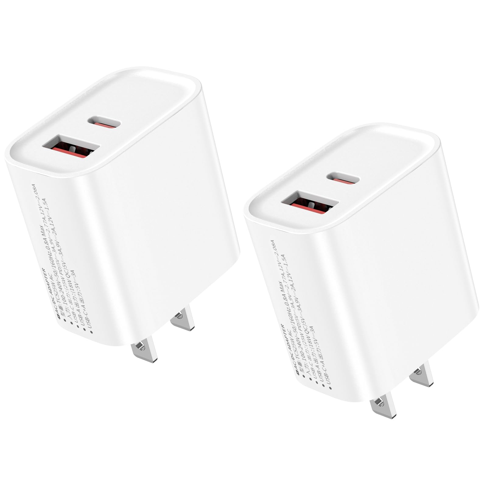 Amazon | 急速充電器 Type-C USB PD対応 25W 2ポート (USB-C/USB-A 