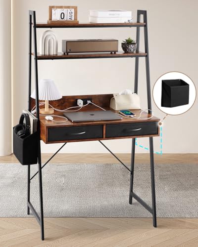 Kathy&Bob Small Home Office Study Desk - Freestanding Ladder Desi...