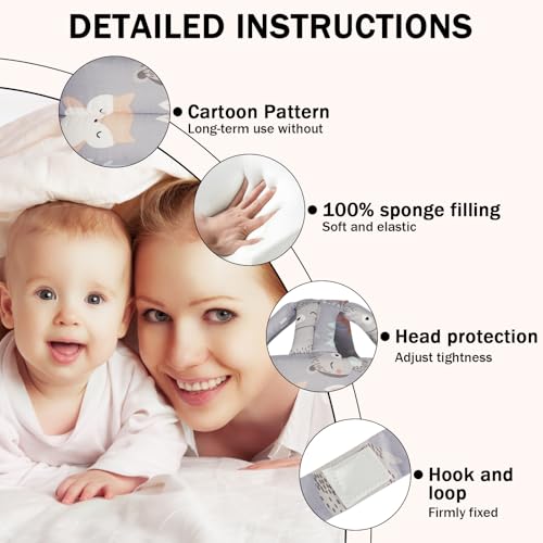 Image of Baby Head Protector Baby Helmet for Crawling Walking, No Bumps Safety Head Adjustable Protective Cap for Walking, Playing (Fox)