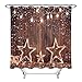 Produktbild LB Weihnachten Duschvorhang 180X180cm Holzbrett,Weihnachtsstern Bad Vorhänge Polyester Extra Lang Wasserdicht Anti Schimmel Badezimmer Deko Heimzubehör mit Vorhanghaken
