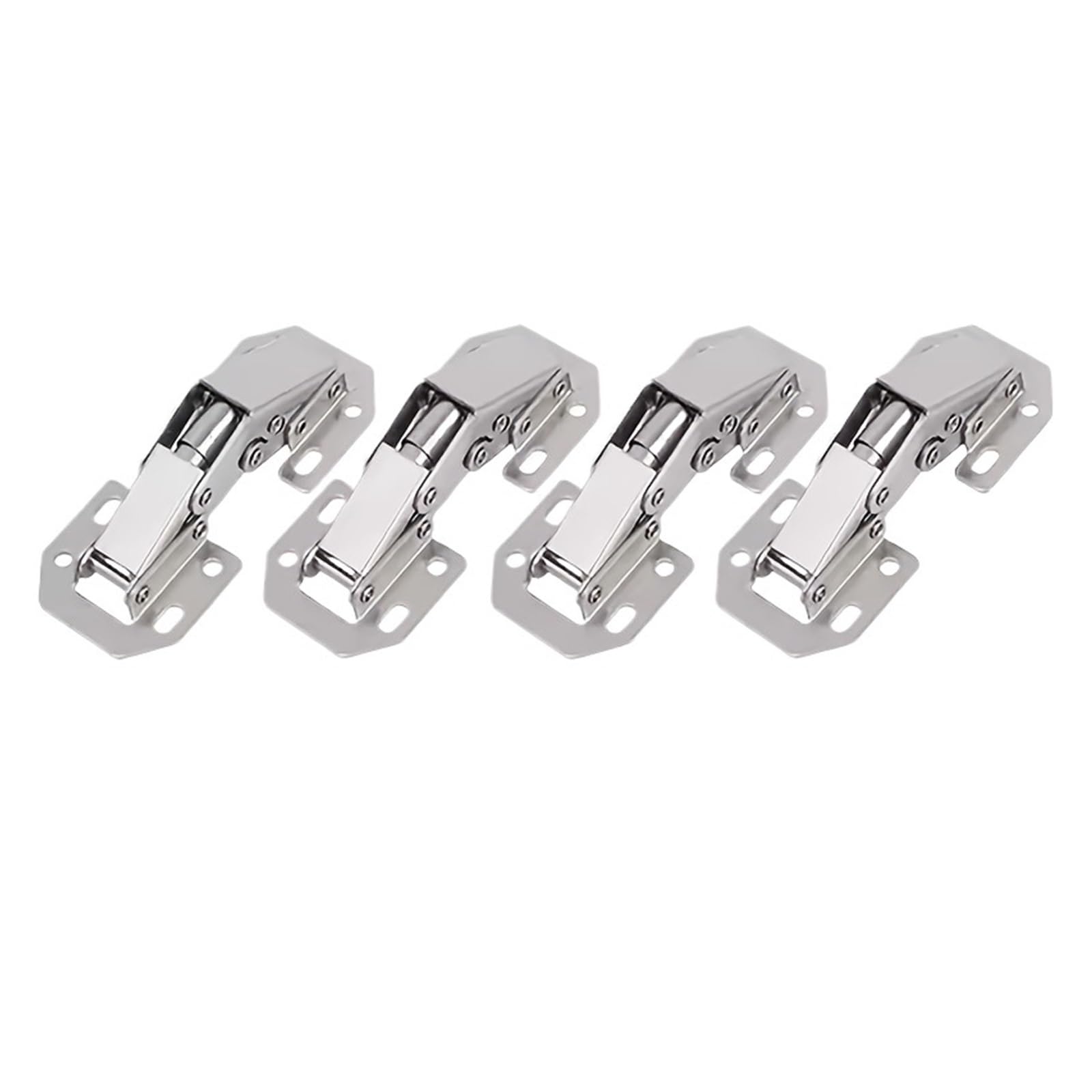 Axylqjvznc 4Pcs 4/6Pcs 90° Steel Cabinet Hinges With Hydraulic Buffer – No-Drilling Installation For Kitchen Cupboards And Furniture