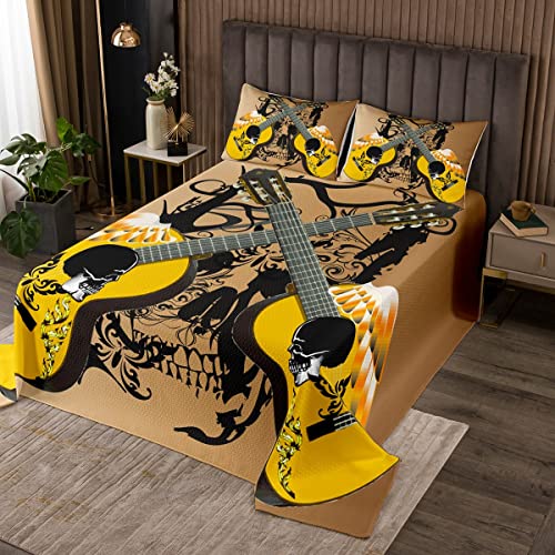 Colcha de Guitarra Rock Music Coverlet Conjunto de Instrumentos de Guitarra Conjuntos de Colcha Padr