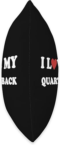 Miniatura 2 de I Love My Quarterback Heart My QB Throw Pillow, 18x18, Multicolor