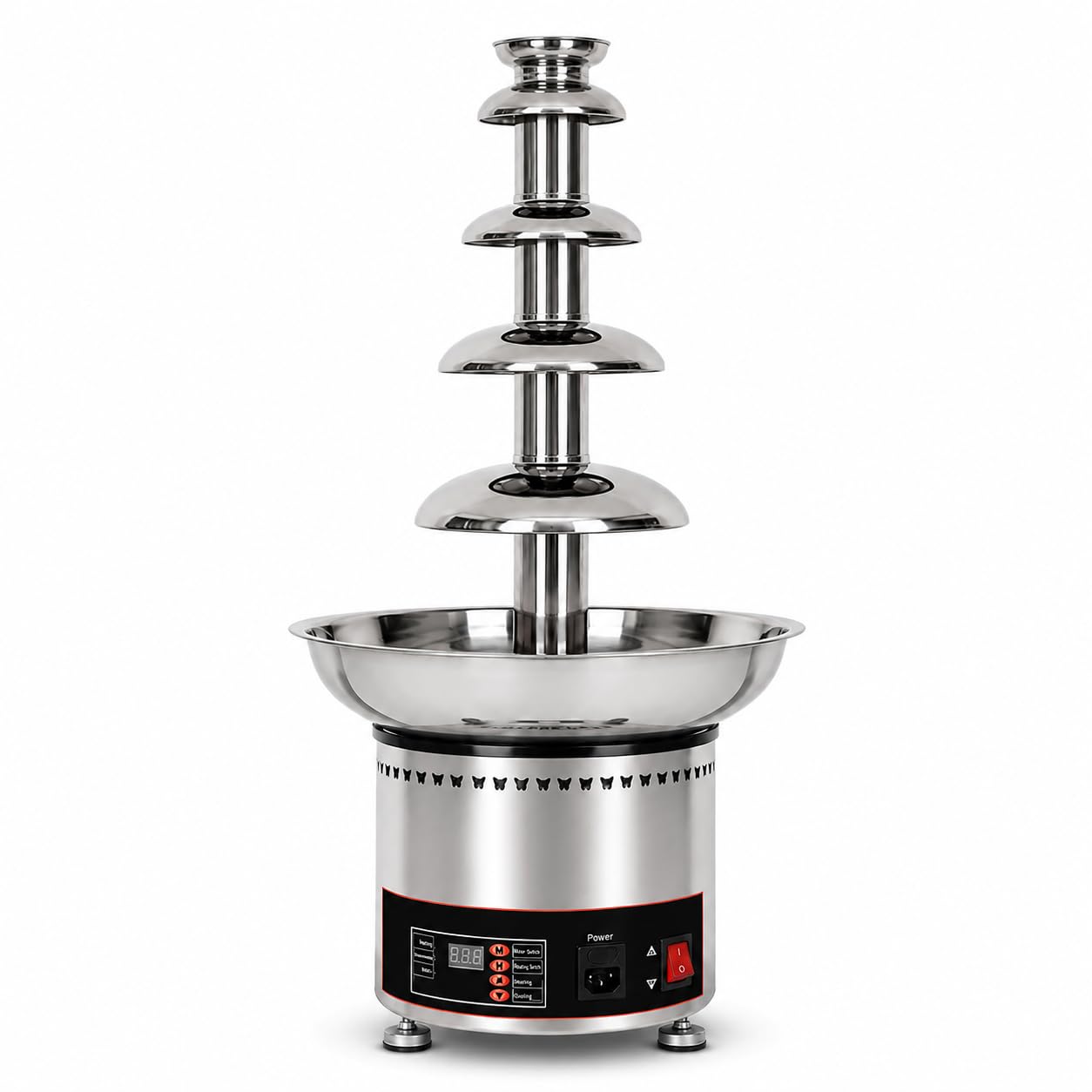 YNIYUJKL Chocolate Fountain Machine, 5-Tier Stainless Steel Fondue Melter With Adjustable Temperature For Parties, Events, And Gatherings,4Tiers
