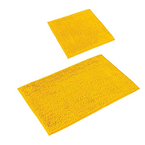 PANA 'Paris' Badeteppich-Set • Flauschige Vorleger für Badezimmer und WC • Badteppich rutschfest & waschbar • Chenille…