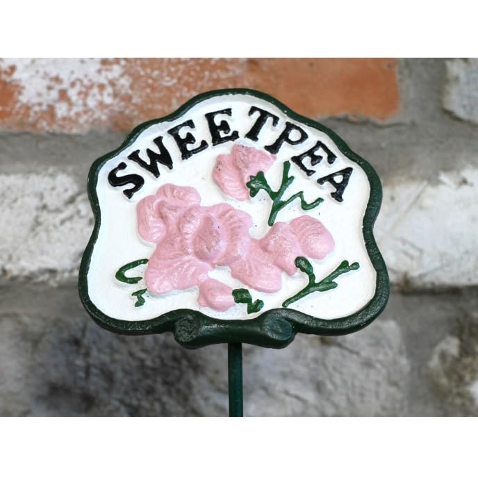 Metal Vegetable Markers Plants Labels Garden Decoration Sign Outdoor Ornament Veg Tags Heavy Duty (Sweet Pea)