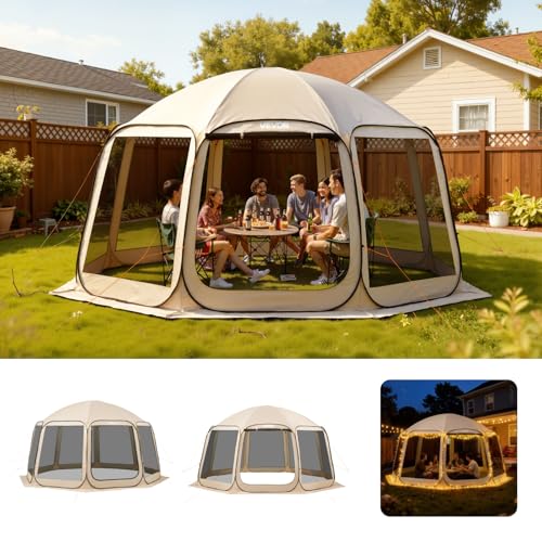 VEVOR 15 x 13.8 ft Pop-Up Screen House Tent, 12–15...