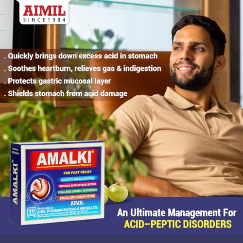 Image of AIMIL Amalki Tablets - 30 Tablets (Pack of 3) | For Hyperacidity, Gut Reflux, and Heart Burn | Fast Relief