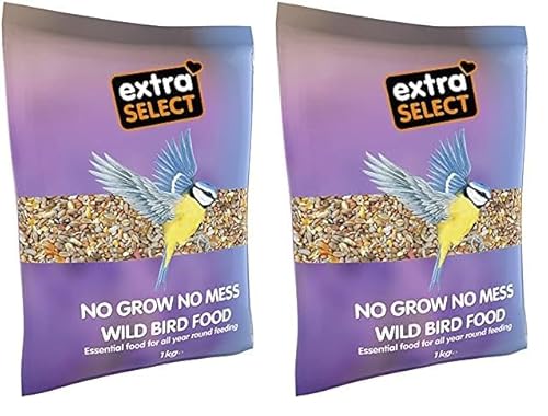 Extra Select No Grow, No Mess Wild Bird Food 1kg (Pack of 2)