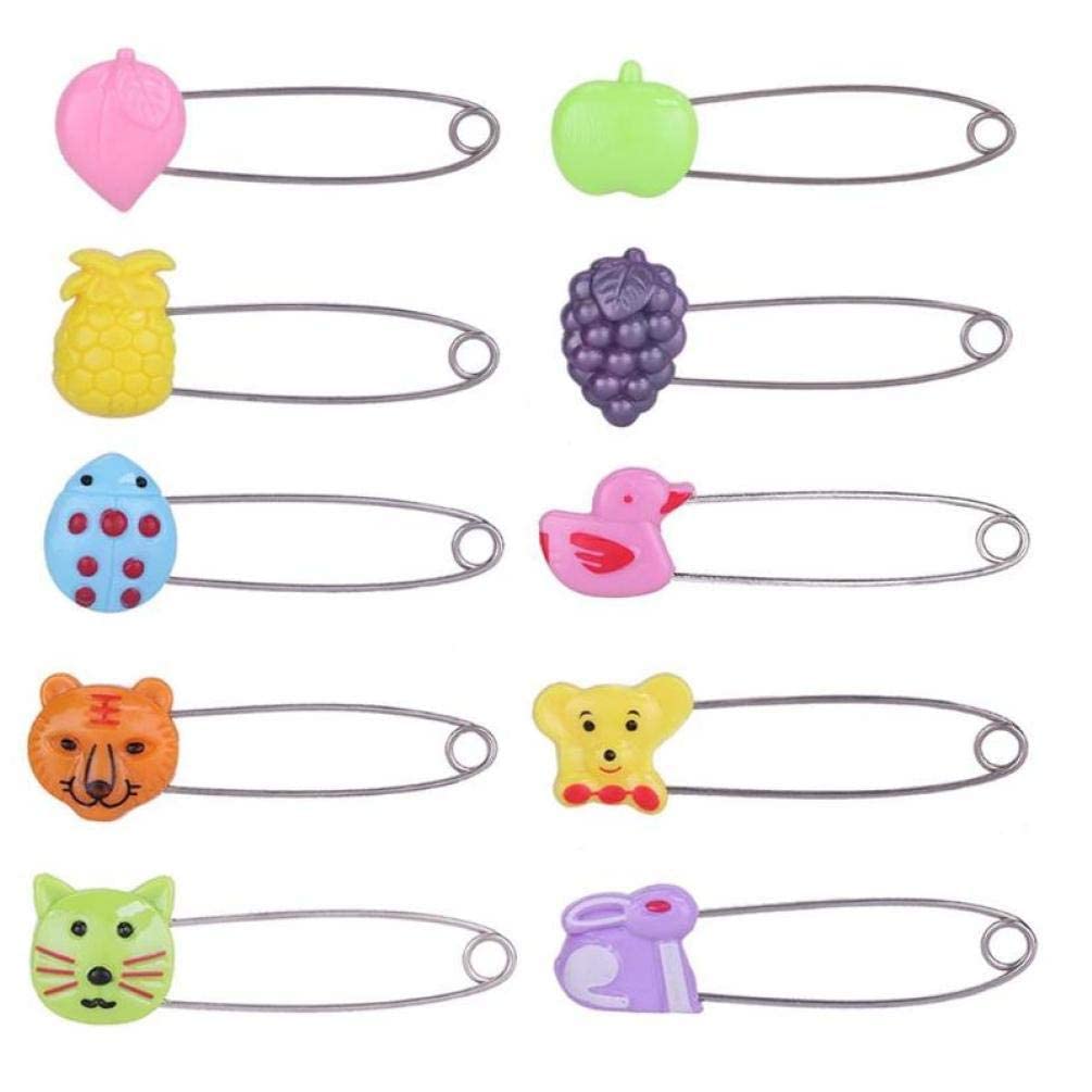 NYAMAH SALES Baby Diapers Safety Pins - Nappy Pins - Plastic Head Fruits Pattern for Baby Kids - Multicolor (Pack of 12)-image-11
